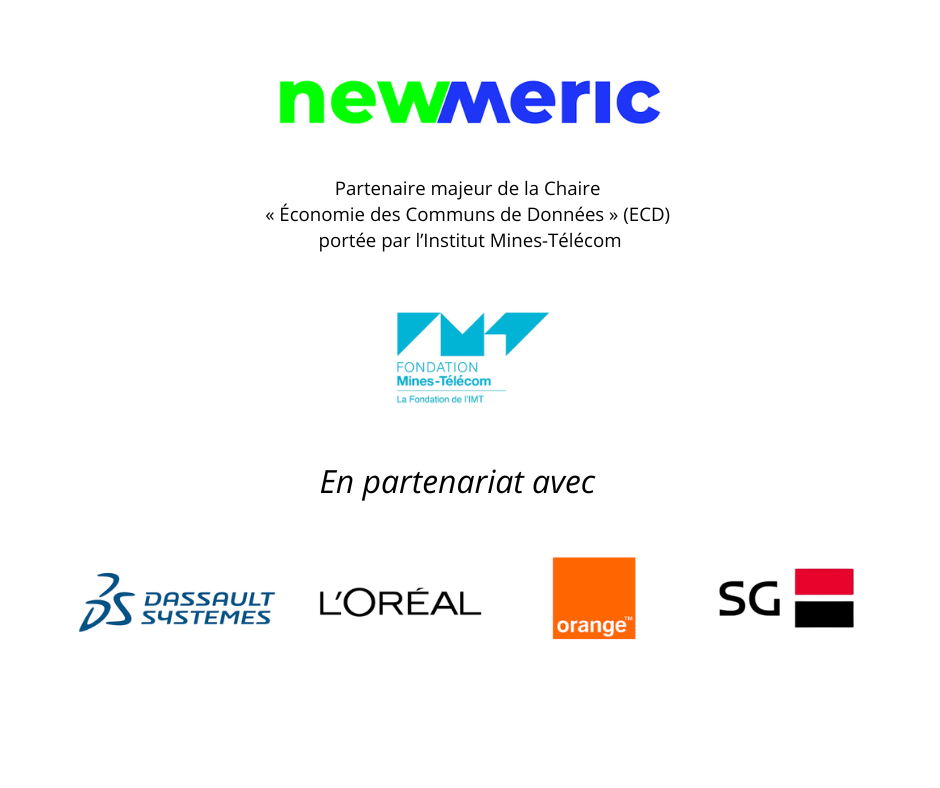 Partenariat : newmeric, partenaire majeur de la Chaire « Économie des Communs de Données » (ECD) portée par l’Institut Mines-Télécom.